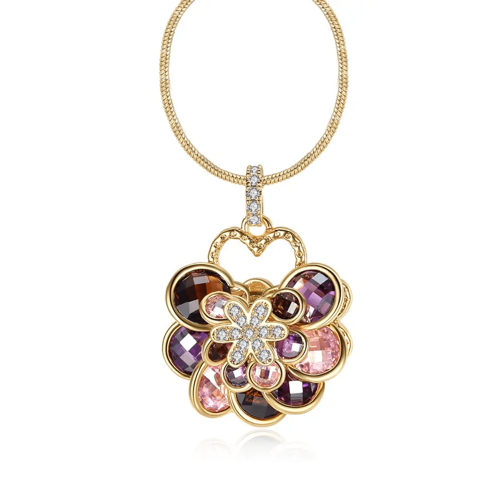 Floral gold plated pendant