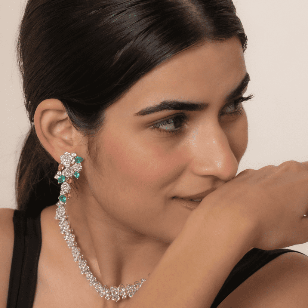 Rosalique Asymmetrical Stud Earrings by Jerene