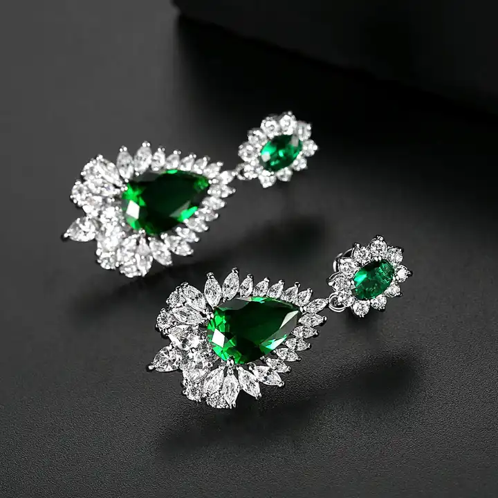 emerald green earrings for mehandi function