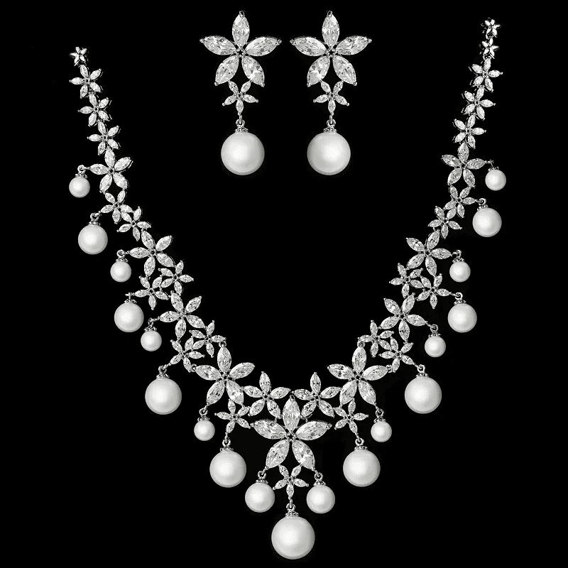 Pearl necklace set for wedding